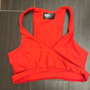 Fourth of July Beach Riot Red Sports Bra Swim Top